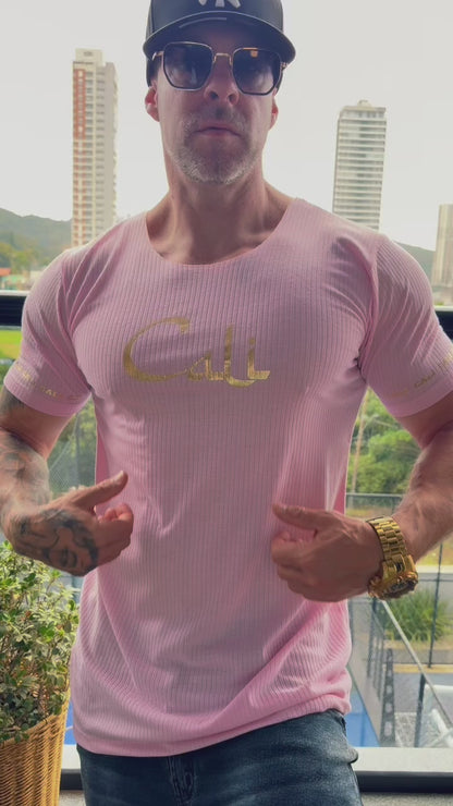 Camiseta Cali Canelada Rosé Gold